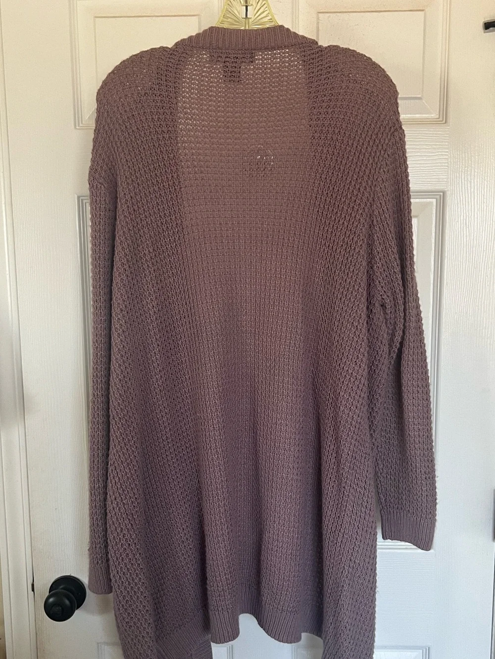 Soho Apparel Mauve Purple Open-Front Longer Cardigan Sweater XL